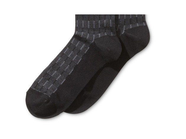 Perry Ellis Men's Textured Striped Dress Socks Black Size Regular