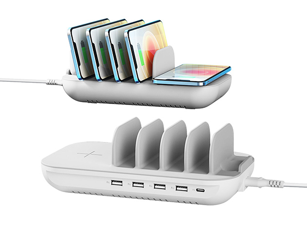 5-Port Desktop Wireless Charger Station