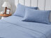 Kathy Ireland 4 Piece Heathered Jersey Knit Cotton Sheet Set (Queen/Light Blue)