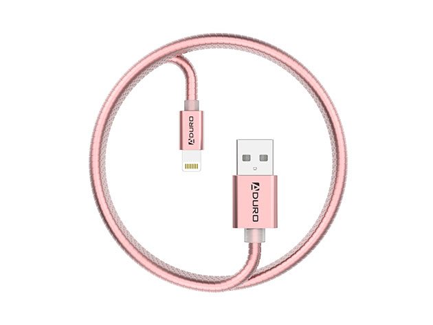 Metallic Spring 3-Ft. MFi-Certified Lightning Cable: 3-Pack (Pink)