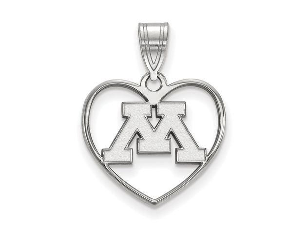 NCAA Sterling Silver U. of Minnesota Heart Pendant