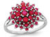 1.20 Carat (ctw) Natural Ruby Cluster Ring in Rhodium Plated Sterling Silver - 9