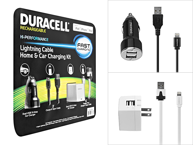 Duracell Lightning Home & Car Charging Kit