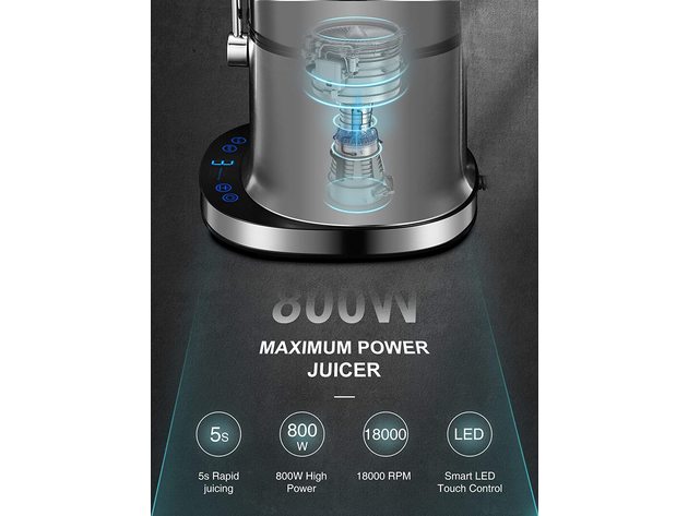 3" Feed Chute Centrifugal Juicer, 5 Settings Juice Extractor, Anti-Drip, Easy Clean and Assemble