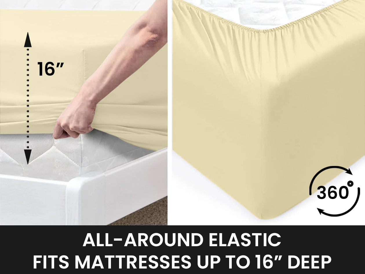 Super-Soft 1800 Series Bamboo Blend 6-Piece Sheet Set (Cream/Queen)