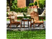 Costway 3 Piece  Patio Wooden Adirondack Chair Table Set Folding Seat Furniture Garden - Natural Finish