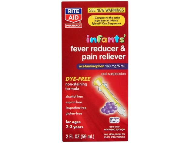 Rite Aid Infants Fever Reducer and Pain Reliever Oral Suspension, Grape Flavor, 2 Fluid Ounces