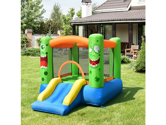 Costway Kids Playing Inflatable Bounce House Jumping Castle Game Fun Slider 480W Blower