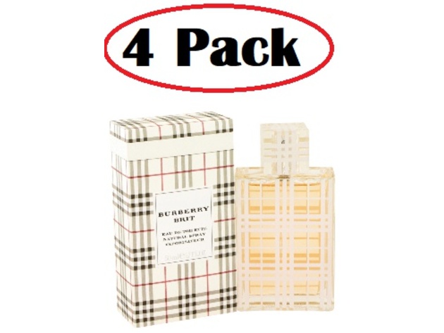 4 Pack of Burberry Brit by Burberry Eau De Toilette Spray 1.7 oz