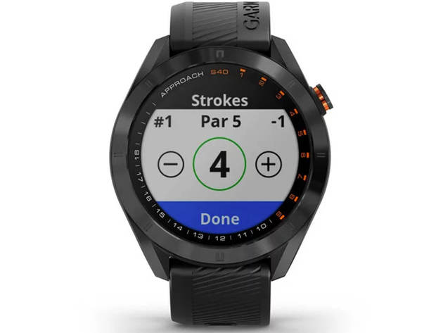Garmin Approach S40 Black Stainless Steel with Black Band Smart Watch