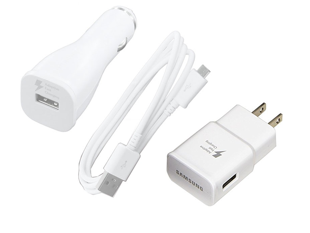 Samsung Adaptive Fast Charging Home & Car Charger Combo White