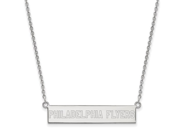 Sterling Silver NHL Flyers SM Bar Necklace, 18 In