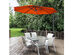 Costway 10' Ft Hanging Umbrella Patio Sun Shade Offset Outdoor Market Cross Base Orange