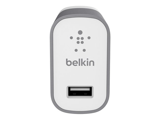 Belkin Boost Up Metallic USB Home and Wall Adapter (2.4 Amp / 12 Watt) - Gray