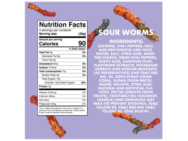 Sour Worms 2 Bags by Chilichews