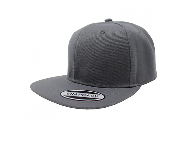 Pack of 5 Snapback Cap Hat Flatbrim Adjustable in Bulk - Grey