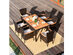 Costway 7 Piece Patio Rattan Dining Set 6 Stackable Chairs Cushioned - Brown