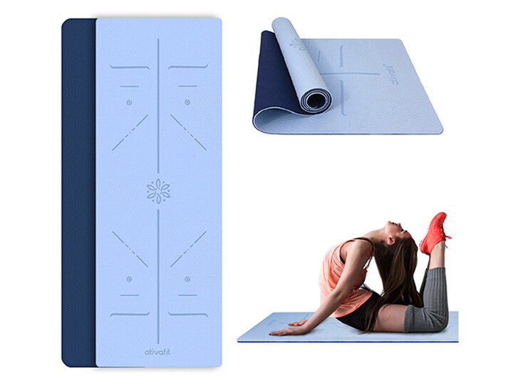 Non Slip Padded Yoga Exercise Mat Blue StackSocial