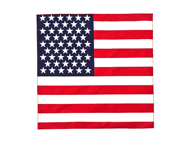 36 Pack Uni Style Apparel Solid 100% Cotton 22 x 22 Inch Bandanas - USA Flag