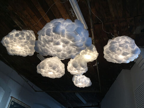 interactive lamp shade clouds