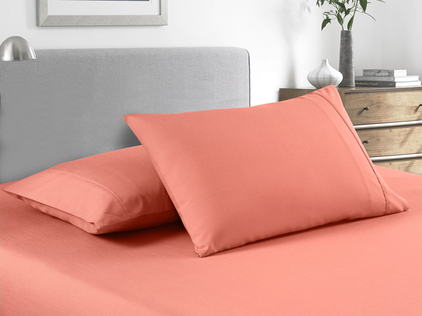 Casa Decor 2000 Thread Count Bamboo Cooling Sheet Set Ultra Soft Bedding - Colour: Peach | Size: King