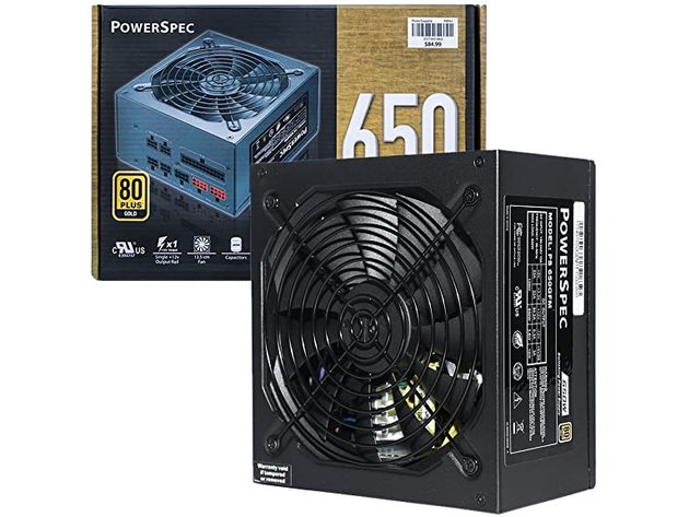 Unknown PowerSpec 650 Watt 80 Plus Gold Fully Modular ATX Power Supply (New)