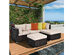 Costway 5 Piece Patio Rattan Furniture Set Ottoman Table Beige