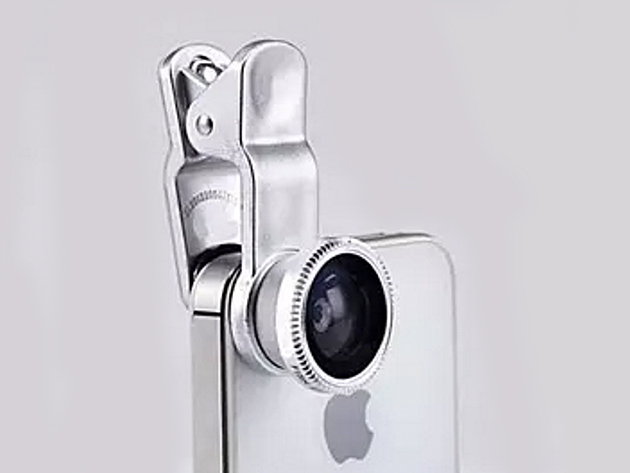 3-in-1 Universal Clip on Smartphone Camera Lens (Silver)