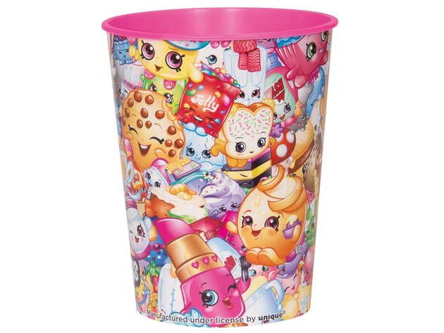 12X Shopkins "Collection" Plastic 16 Ounce Reusable Keepsake Favor Cup ( 12 Cups )