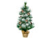 Costway 24'' Snow Flocked Artificial Christmas Tree Tabletop w/Pine Cones and Burlap Base - Green