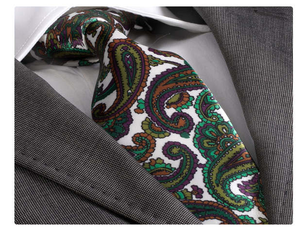 Men's Silk Necktie in Gift Box (2-Pack/Fashion Multicolor Flowers)