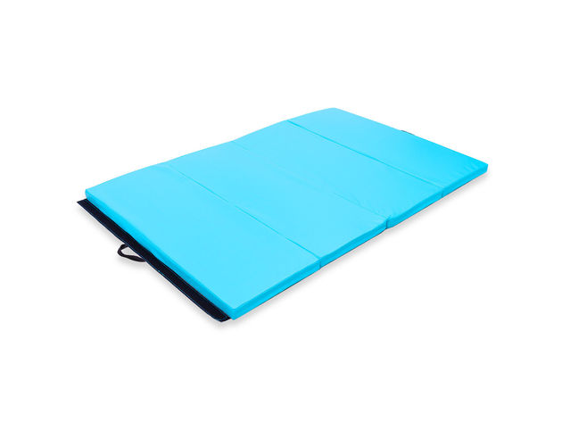 Costway 4'x6'x2'' Gymnastics Mat PU Thick Folding Panel Gym Blue 