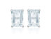 Emerald Cut Aquamarine Earrings In Sterling Silver
