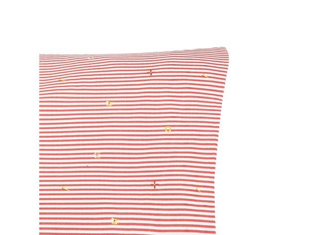 Nautica Kids Stripes at Sea Cotton-Rich Sheet Set - Full Red