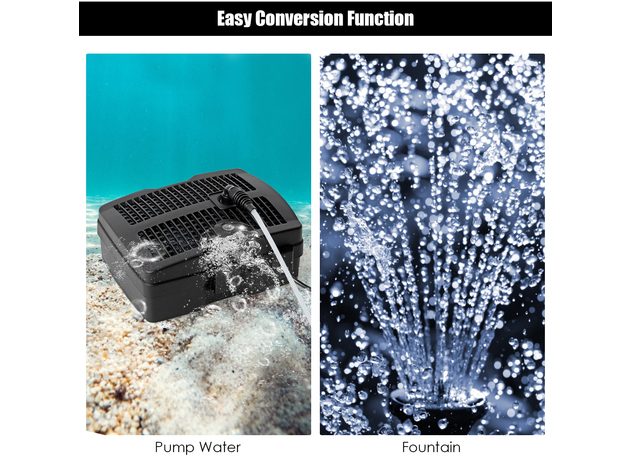 Costway 54W All-in One 660 GPH Pond Filter 9W UV Sterilizer W/Pump Fountain Kits - Black