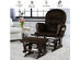 Costway Glider and Ottoman Cushion Set Wood Baby Nursery Rocking Chair Brown - Espresso