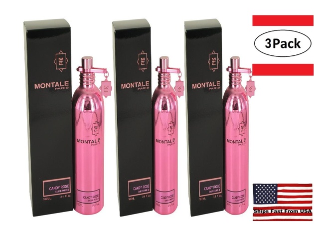 3 Pack Montale Candy Rose by Montale Eau De Parfum Spray 3.4 oz for Women