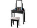 Costway Makeup Desk Vanity Dressing Table Square Stool 1 Large - Black