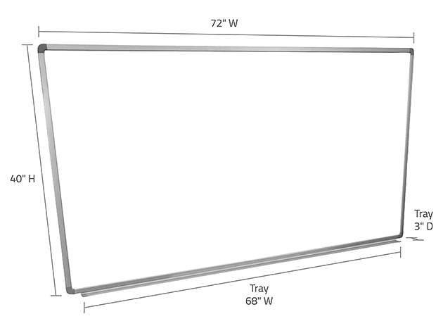 Offex 72"W x 40"H Wall-Mounted Magnetic Whiteboard