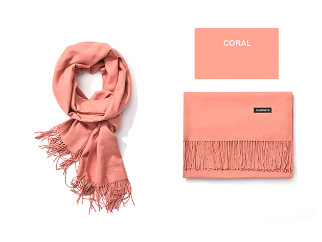 Lavisha Cashmere-Blend Shawl (Light Coral)