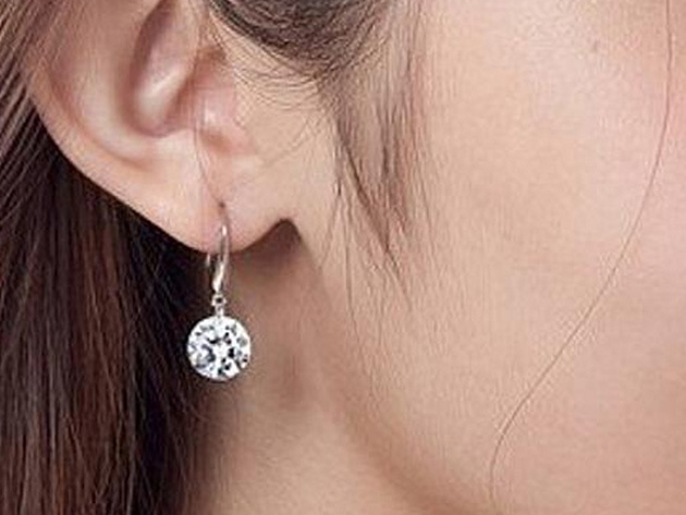 Naked Swarovski Drill Sterling Silver Drop Earrings