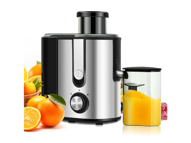 Costway Juicer Machine Juicer Extractor Dual Speed w/ 2.5'' Feed Chute - Silver + Black