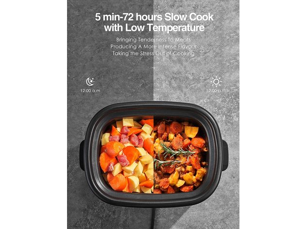 AICOOK 6qt Programmable Slow Cooker, 1500W, 10-in-1 Multi-Use Steamer Food Warmer, Yogurt Maker, 1500W
