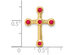 3/10 Carat (ctw) Natural Ruby Cross Pendant Necklace in 14K Yellow Gold with Chain