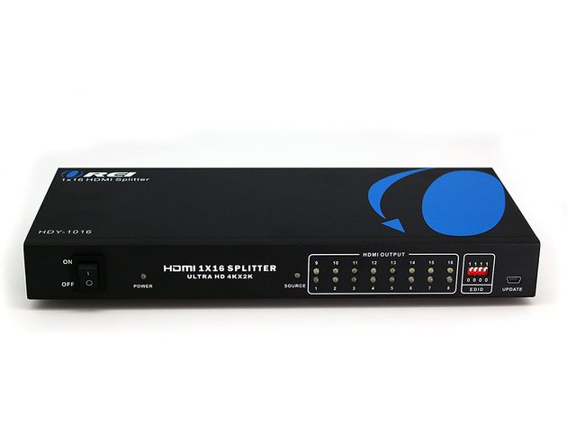 Orei 1x16 2.0 HDMI Splitter 2 Ports with Full Ultra HDCP 2.2, 4K at 60Hz & 3D Supports EDID Control - HDY-1016