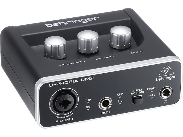Behringer U-PHORIA UM2 Audio Interface +48 V-powered XENYX Mic Preamplifier (Refurbished)