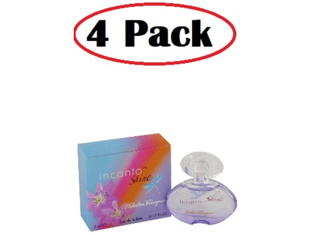 4 Pack of Incanto Shine by Salvatore Ferragamo Mini EDT .17 oz