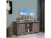 Costway TV Stand Sliding Barn Door Entertainment Center for TV's up to 55'' with Storage - Deep Taupe