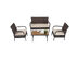 Costway 4 Piece Patio Rattan Furniture Set Outdoor Conversation Set Coffee Table w/Cushions - Brown