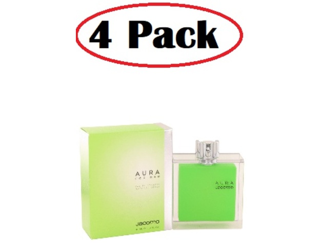 4 Pack of AURA by Jacomo Eau De Toilette Spray 1.4 oz